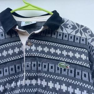 Rare Lacoste long-sleeved polo with unique pattern S